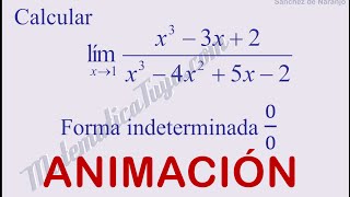 Límite con indeterminación 00 con polinomios Factorizar con Ruffini [upl. by Yesdnik]