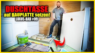 DUSCHTASSE SETZEN  Dusche auf DIY MiniPodest für den Ablauf  LUXUSBAD 09  Home Build Solution [upl. by Matlick]