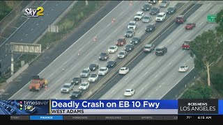 Pedestrian fatally struck by vehicle on I10 Freeway Sigalert issued [upl. by Adriaens762]