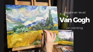 Van Gogh Painting Tutorial for Beginners  How to Paint Like Van Gogh Oil [upl. by Idona685]