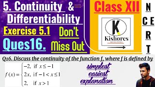 continuity and differentiability class 12 exercise 51 Q16 [upl. by Nahbois195]