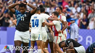 France DETHRONES Fiji in rugby gold medal match behind Antoine Duponts performance  Paris Olympics [upl. by Agretha]