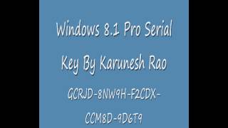 Windows 81 Pro Serial Key [upl. by Edd]