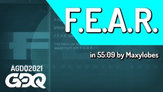 FEAR by Maxylobes in 5509  Awesome Games Done Quick 2021 Online [upl. by Nhguavahs]