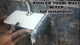 Kohler toobi wall mixer कैसे लगाते हैं हिंदी में full installation [upl. by Biel885]