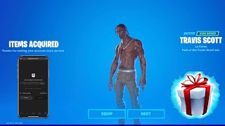 Enable 2FA and get TRAVIS SCOTT outfit for free FORTNITE [upl. by Ahsyekat564]