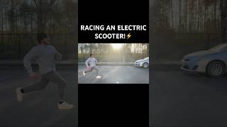 RACING AN ELECTRIC SCOOTER⚡️ racing sports shorts [upl. by Randal]