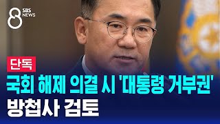 국회 해제 의결 시 대통령 거부권…방첩사 검토  SBS 특집 8뉴스 [upl. by Maurise]