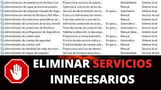 🔴 Cómo DESACTIVAR SERVICIOS INNECESARIOS en WINDOWS para MEJORAR el RENDIMIENTO de mi PC 🚀 [upl. by Nehgam]