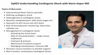 23 Understanding Cardiogenic Shock with Navin Kapur MD [upl. by Kerek270]