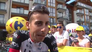 Fabio Aru alla partenza dellultima tappa del Giro di Polonia 2018 [upl. by Jankell]