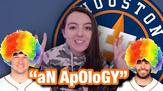 Astros Players Apologize for Cheating Reaction [upl. by Akkina]