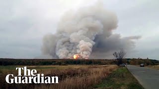 Russia explosion 2000 villagers evacuated after blast and fire at munitions depot [upl. by Plossl]