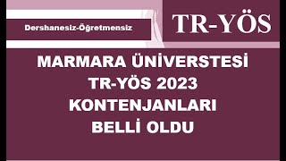 Marmara Üniversitesi TRYÖS 2023 Kontenjanları Belli Oldu [upl. by Elyad]