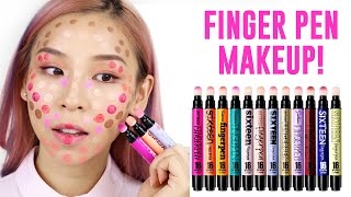 Finger Pen Makeup  Hot or Not TINA TRIES IT [upl. by Nogem]