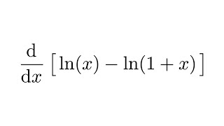 Derivative of lnx  ln1x [upl. by Malan]