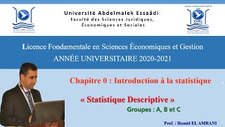 Statistique Descriptive Chapitre 0  Introduction à la quotStatistique Descriptivequot Notions de Base [upl. by Yared]