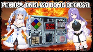 Usada Pekora tries to defuse bombs in English with Moona Pekomoona 1 year anniversary [upl. by Yonina423]