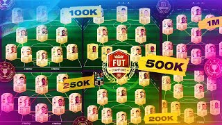 FIFA 22 ALL BEST FUT CHAMPIONS TEAMS 100K 150K 200K 250K 500K 1M HYBRID SQUAD BUILDER [upl. by Carver]