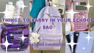 Things you should keep in your school bag For girls🩷 school bag [upl. by Mechelle]