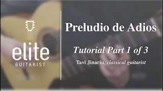 Learn to play Preludio de Adios  EliteGuitaristcom Classical Guitar Tutorial Part 12 [upl. by Notnirt]