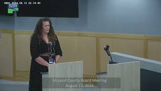 McLeod County Board Meeting August 13th 2024 [upl. by Eniamsaj]