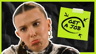 Millie Bobby Brown Requests Donkeys amp Dirty Carrots in her Office  Get A Job [upl. by Burnside412]