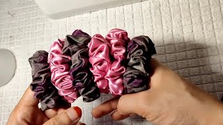 Scrunchie Tutorial  Easiest Way To Make scrunchies  scrunchies handmadescrunchies stitch [upl. by Eimmaj]