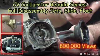 01 quotHow toquot CV Carburetor  Disassembly Recording Jets and Settings Cleaning Carb Rebuild Series [upl. by Ahsiket]