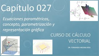 Ecuaciones Paramétricas Parametrización y Representación Gráfica Curso Cálculo Vectorial Cap 027 [upl. by Eugatnom173]