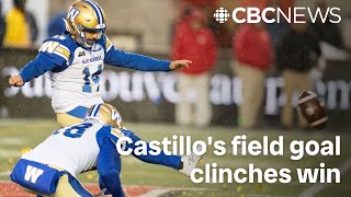 Castillos finalplay field goal clinches win over Alouettes sends Bombers back to Western Final [upl. by Hanna986]