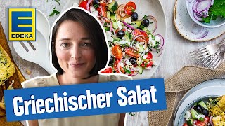 Griechischer Salat Rezept I Der Salatklassiker mit Knoblauchbaguette  EDEKA [upl. by Swihart542]