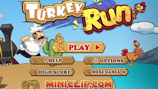 Turkey Run Miniclipcom Thanksgiving Flash Game Playthrough [upl. by Eijneb]