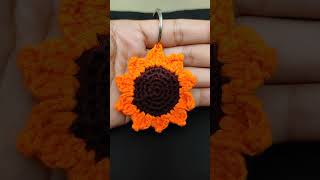 Crochet Sunflower Keychain 🌻🌻shorts [upl. by Tenrag675]