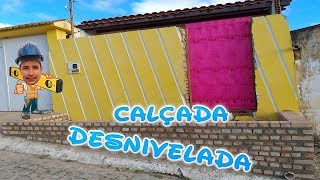 VEJA COMO FAZER CALÇADA DESNIVELADA E A CAVA NA PAREDE PARA PORTA [upl. by Sillad373]