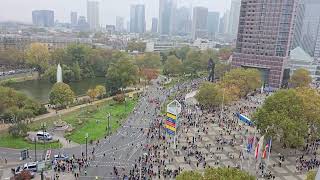 Mainova Frankfurt Marathon 2024 runners gather for the start of the race 27 October 2024 [upl. by Carmita]