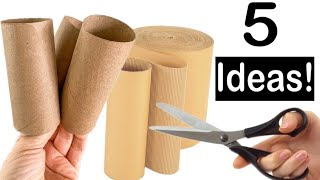 Transforming Cardboard rolls and box  5 Genius cardboard recycling ideas [upl. by Corrianne561]