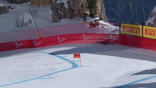 Mikaela Shiffrin 🇺🇸  big crash during the womens downhill race  Cortina dAmpezzo Jan26 2024 [upl. by Aoniak]