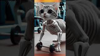 A motivational story cat  cute cat shorts  ai kitten  muscular cat  skinny cat  cute kitten [upl. by Novit]