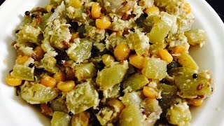 Pudalangai poriyal புடலங்காய் பொரியல் tasty healthy quick Snake gourd fry  vegetable side dish [upl. by Handbook]