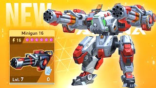 Gatecrasher Minigun 16  Mech Arena  New Weapon [upl. by Lyrradal]