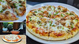 TASTY CHICKEN FAJITA PIZZA RECIPE  THICK CRUST MEDIUM PIZZA EASY RECIPE [upl. by Yespmed]