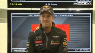 F1 Chinese GP 2013  Vettel  Id do it again [upl. by Yahsal]