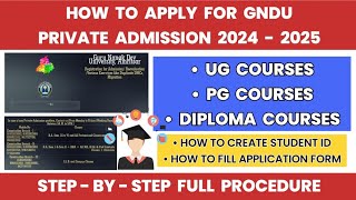 How to Apply for GNDU Private Admission 2024  2025  UG  PG Courses  Student Id  Fees Structure [upl. by Ilke]