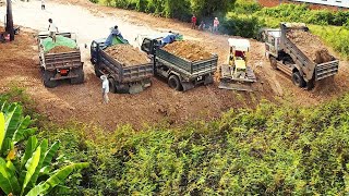 Ongoing massive landfill project Incredible bulldozer amp dump truck start massive landfill project [upl. by Ahselef506]