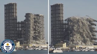 Tallest building demolished using explosives  Guinness World Records [upl. by Nodlew719]