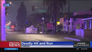 One person killed in Carson hitandrun crash [upl. by Cresida]