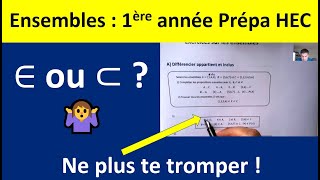 Appartient et inclus  les différencier cours sur les ensembles prépa HEC [upl. by Scevour907]