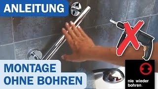 Nie wieder bohren Badetuchstangen und leisten Montage ohne Bohren  DUSCHMEISTERDE [upl. by Ginevra]