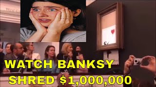 Banksy posts video of £1m painting shredding stunt at Sothebys  AUCTION PAINTING SELFDESTRUCTS [upl. by Nine]